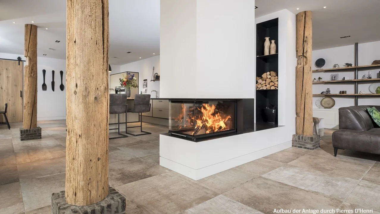 raumteiler kamin und speicherofen: feurige designobjekte