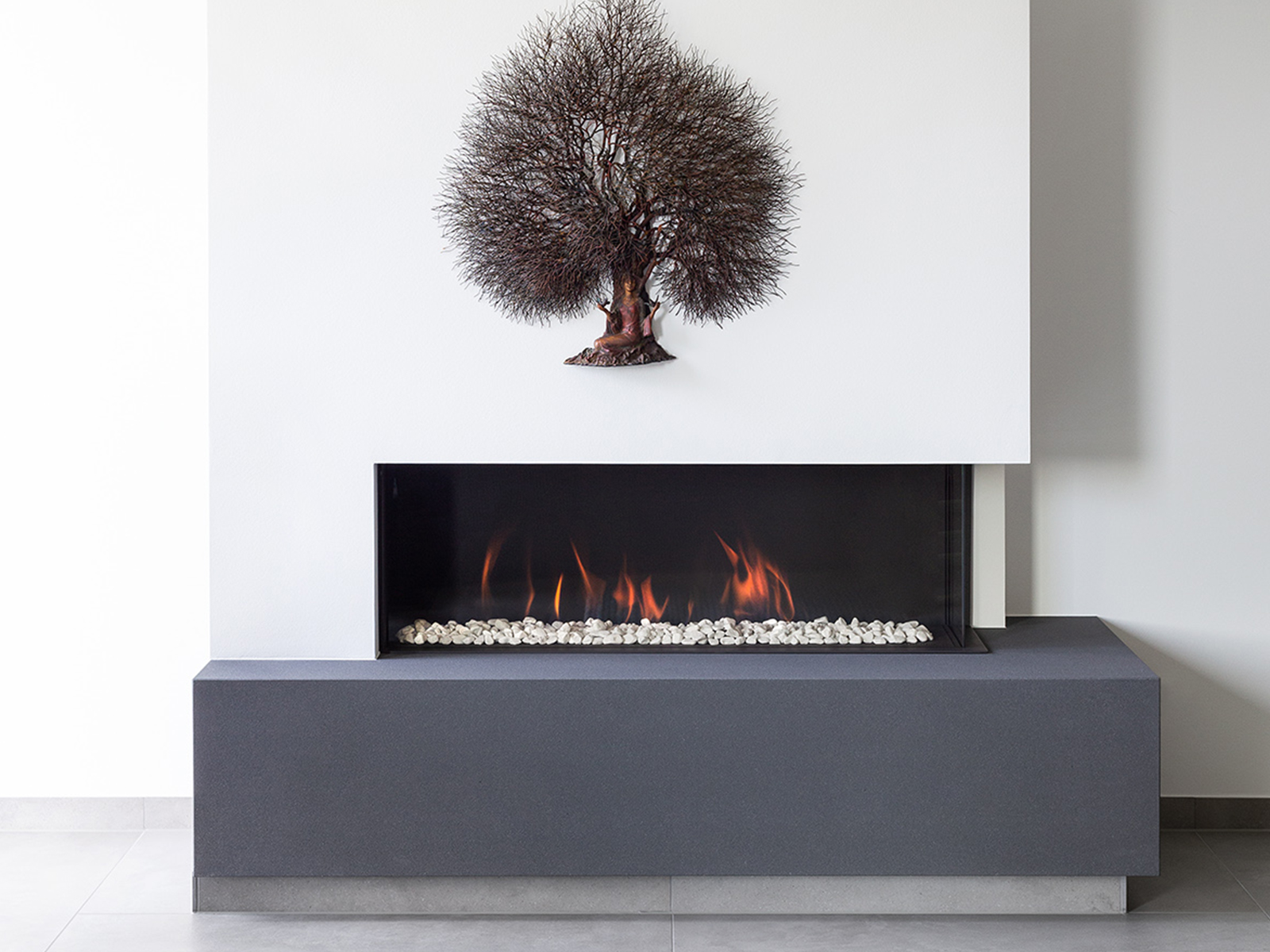 Gaskamin Eck im Wohnraum