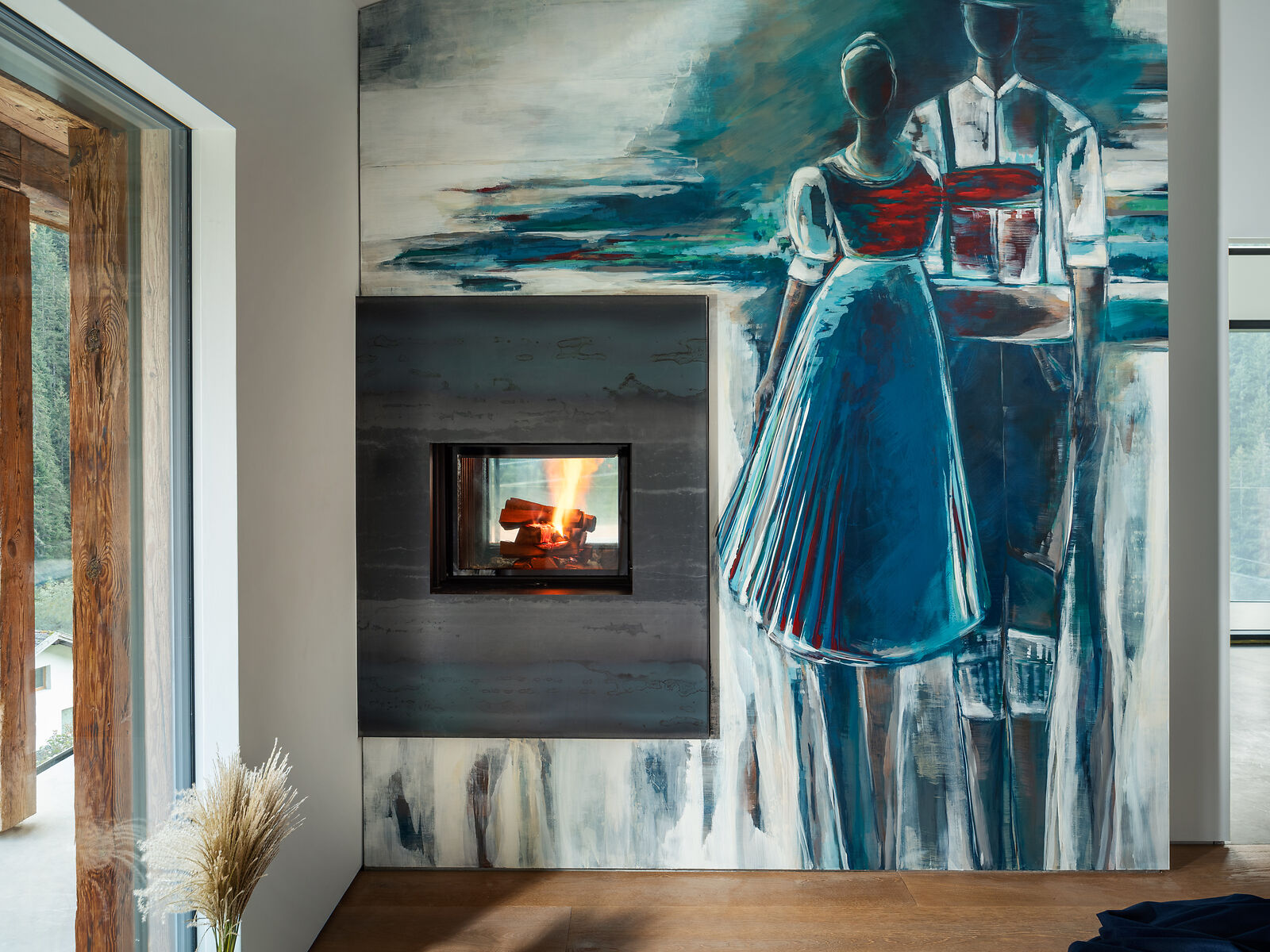 Grundofen Tunnel mit Gemälde an der Wand