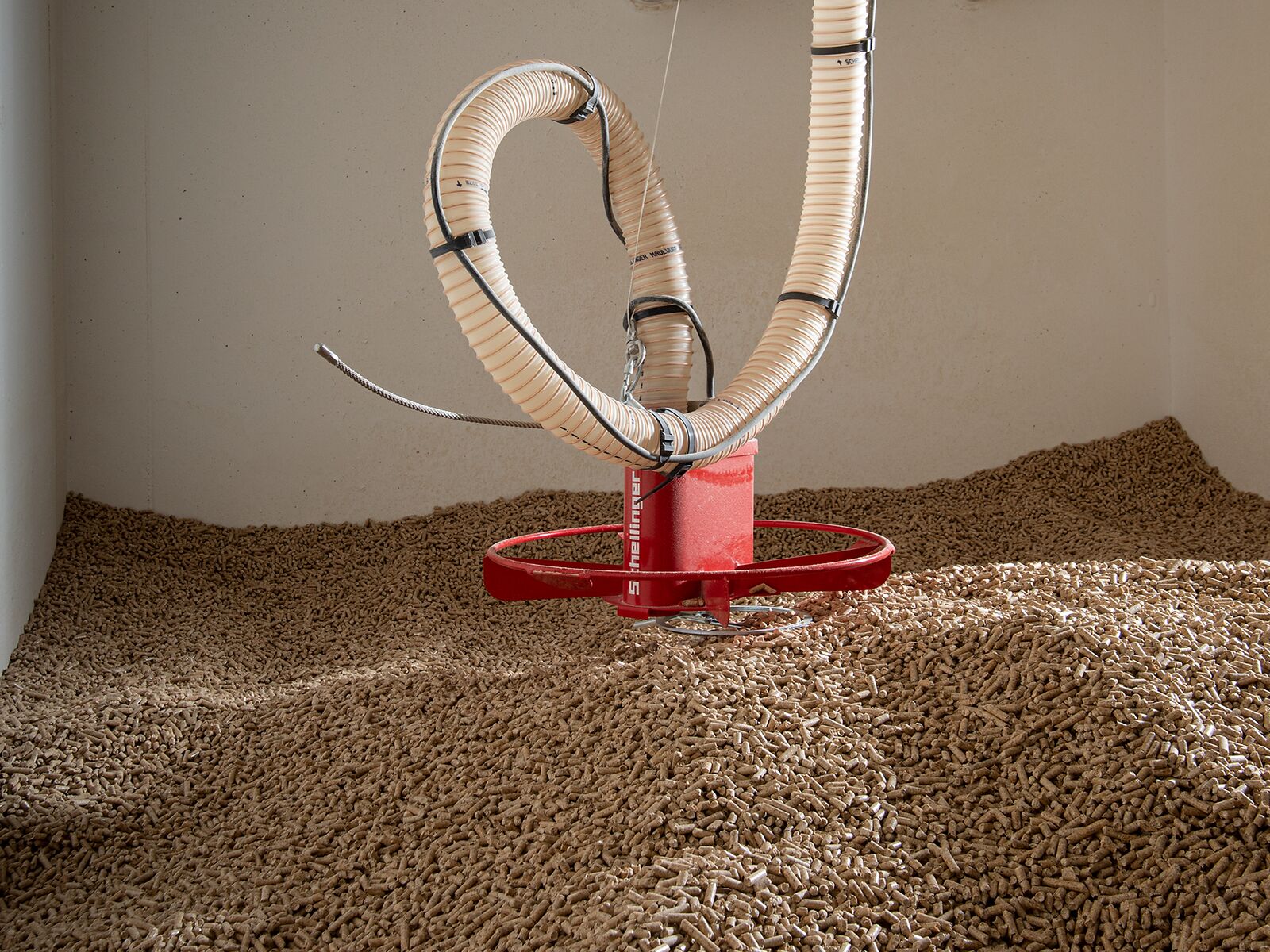 Pelletlager mit Maulwurf