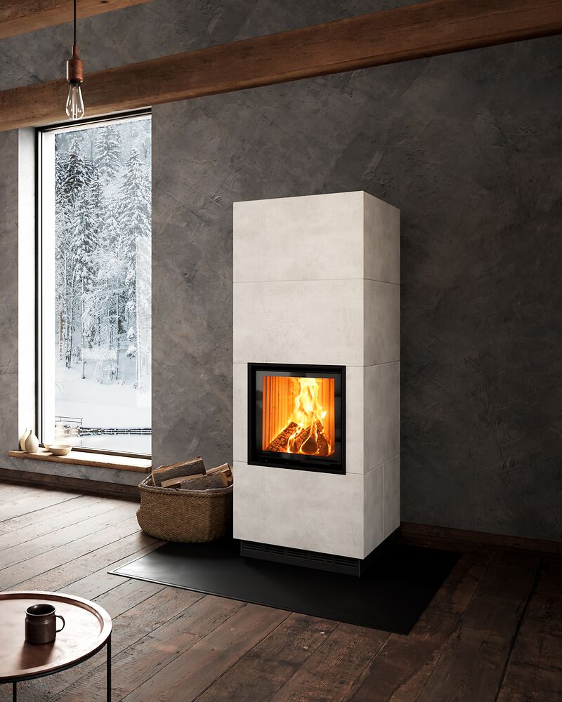 Systemkamin flach im Wohnraum