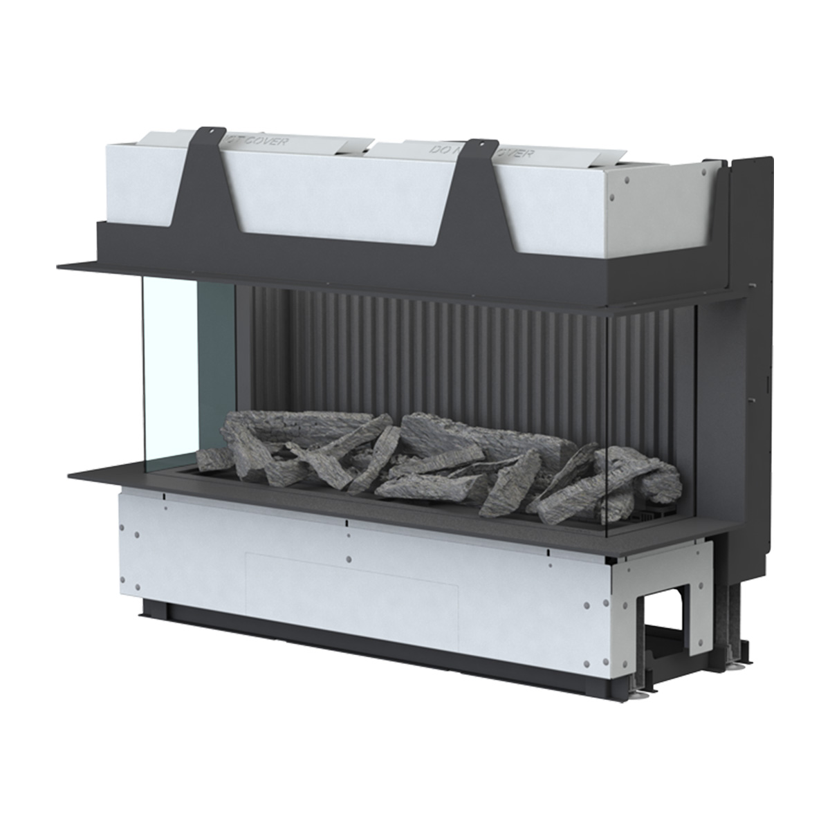 BRUNNER Gaskamin Panorama BKG 40-25-110-25 vor weißer Wand