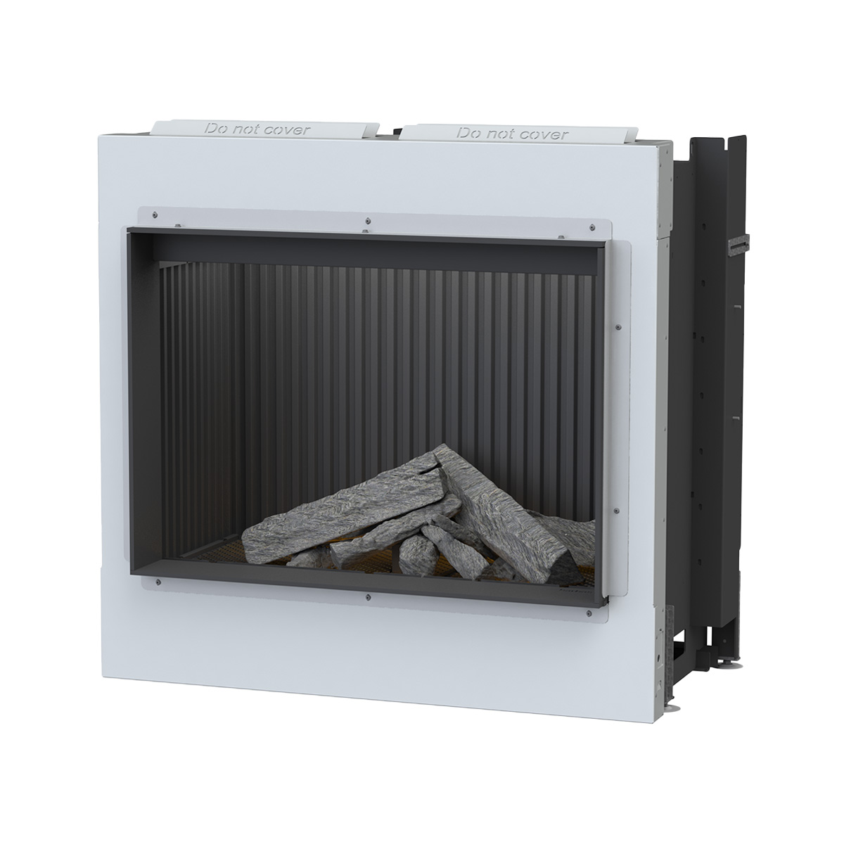 BRUNNER Gaskamin flach BKG-54-86 vor weißer Wand
