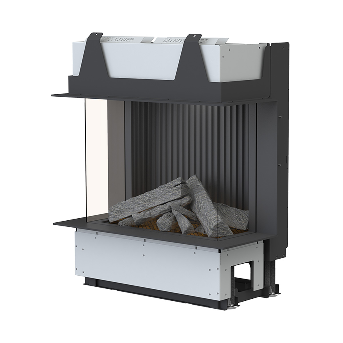 BRUNNER Gaskamin Panorama BKG-55-25-70-25 vor weißer Wand