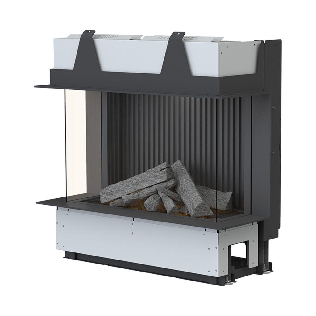 BRUNNER Gaskamin Panorama BKG-55-25-90-25 vor weißer Wand