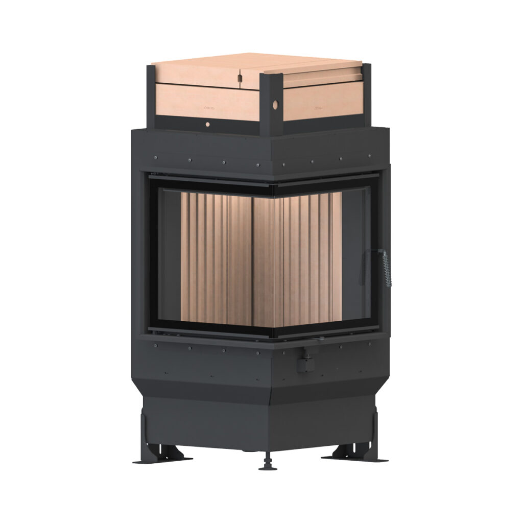 Grundofen GOT Eck mit GOF vor weißer Wand