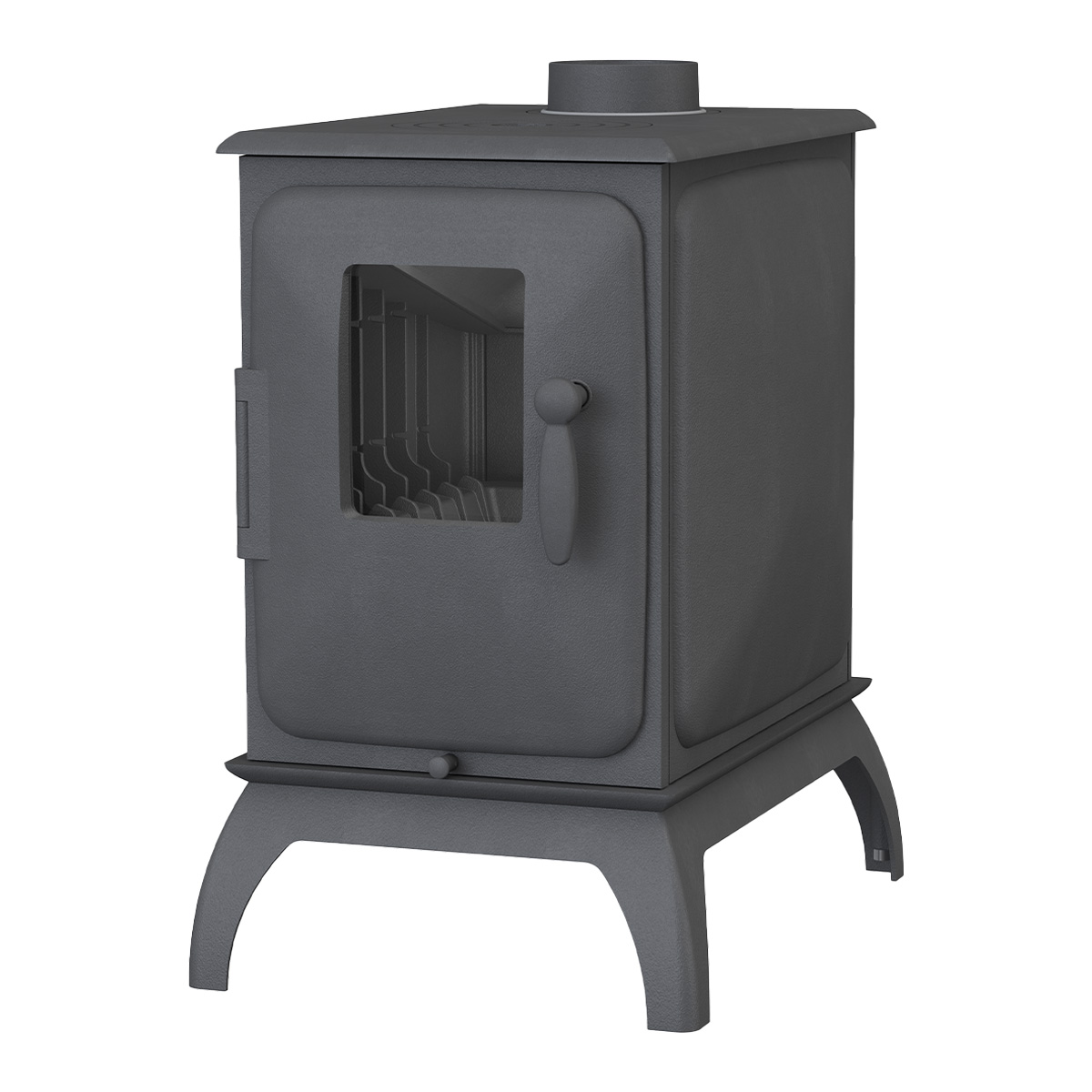 Kaminofen Iron Dog N01 vor weißer Wand