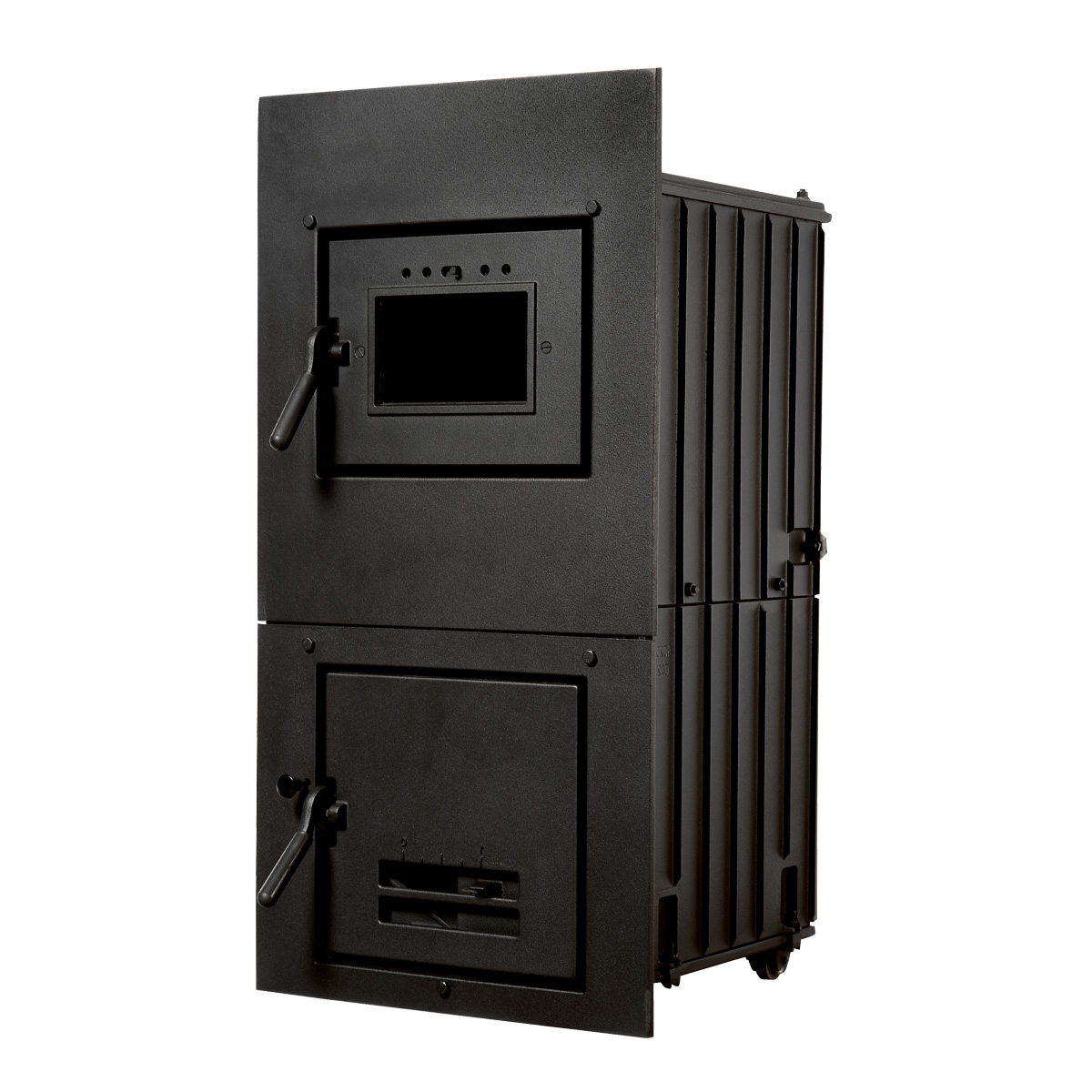 Kachelofeneinsatz E4020.61 flach vor weißer Wand