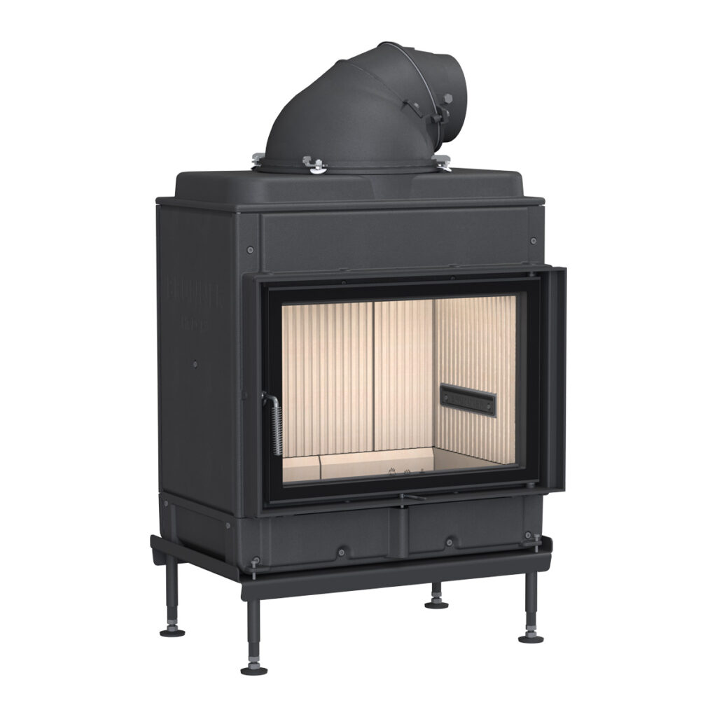 Kachelofen flach HKD 13 PLUS vor weißem Hintergrund