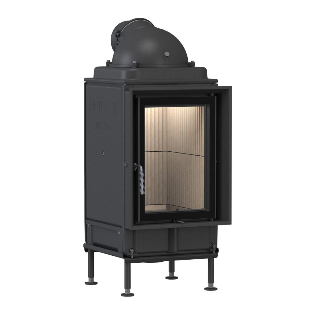 Kachelofen flach HKD 2.2 vor weißer Wand