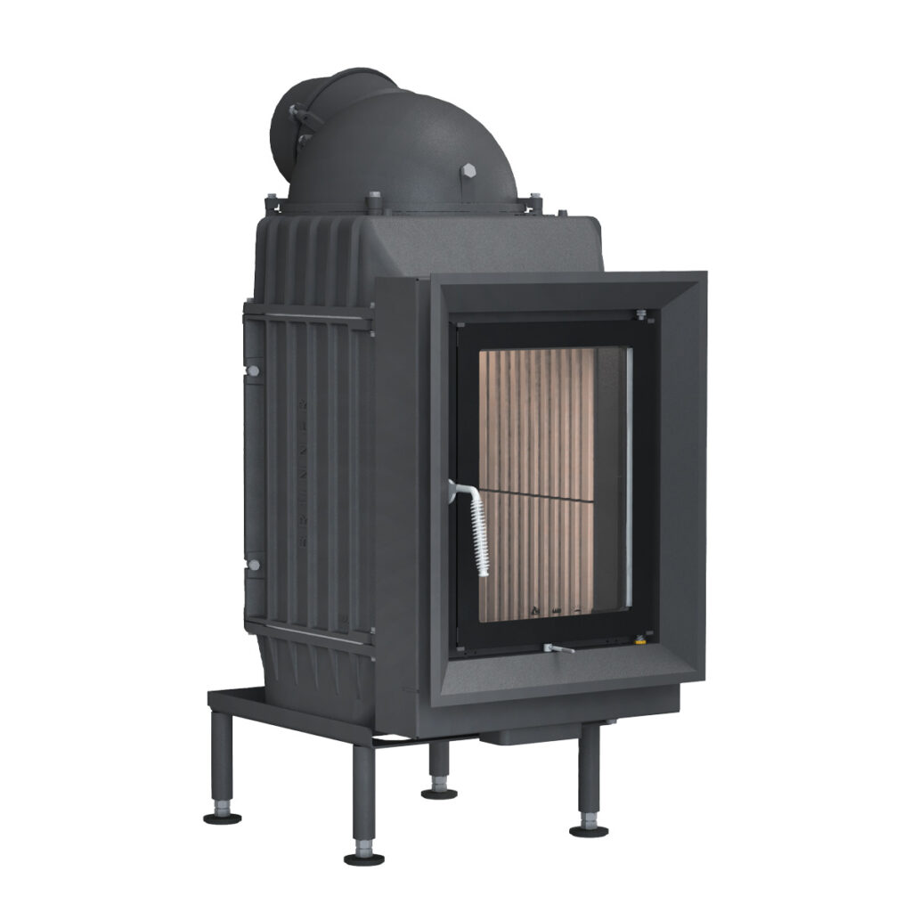 Kachelofen flach HKD 5.1 vor weißer Wand