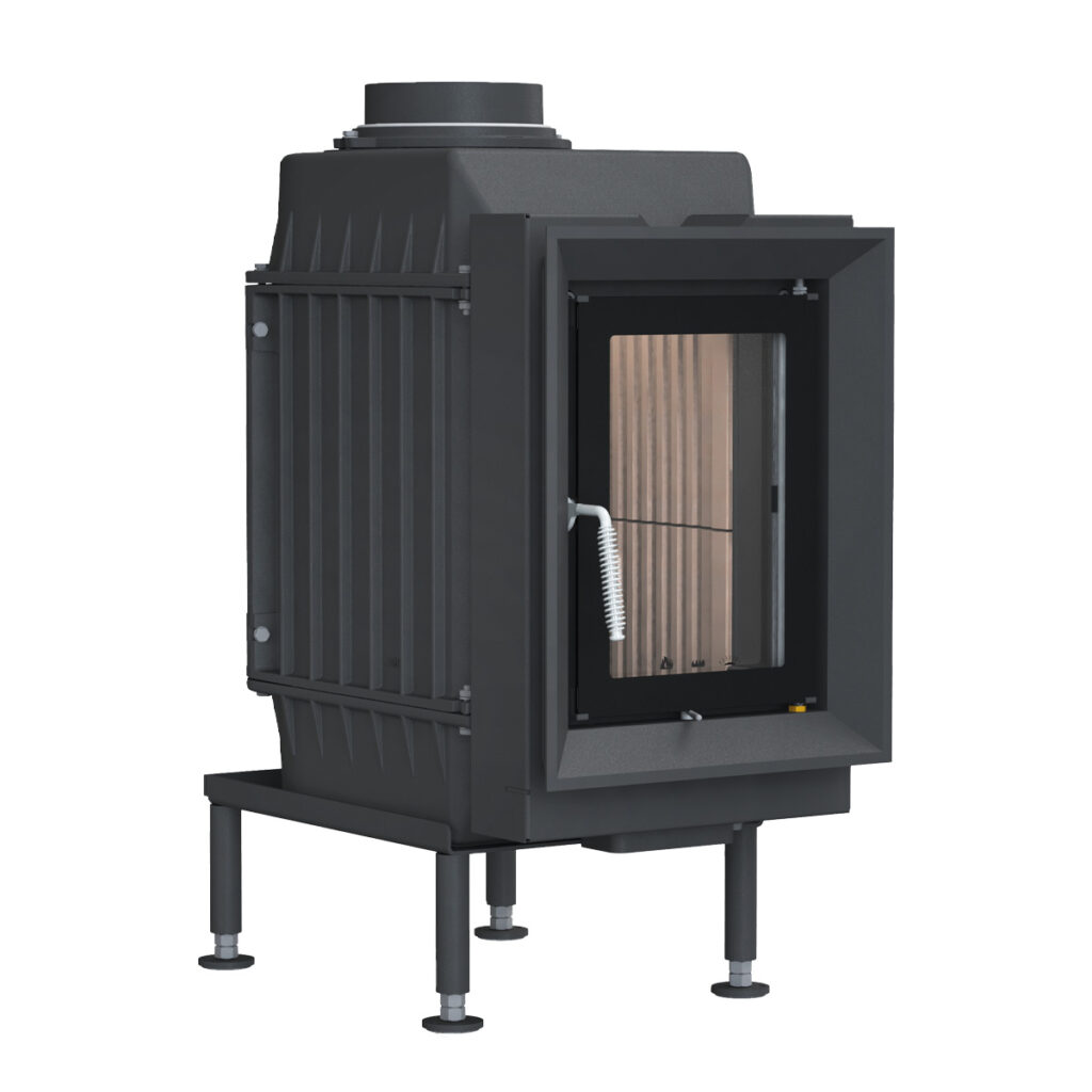 Kachelofen flach HKD 6.1 vor weißer Wand