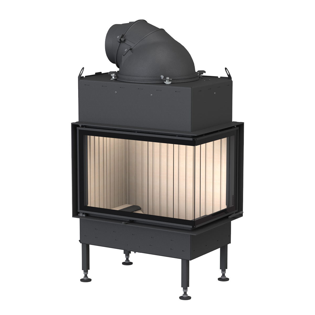 BRUNNER Kamin Eck 42-66-42 vor weißer Wand