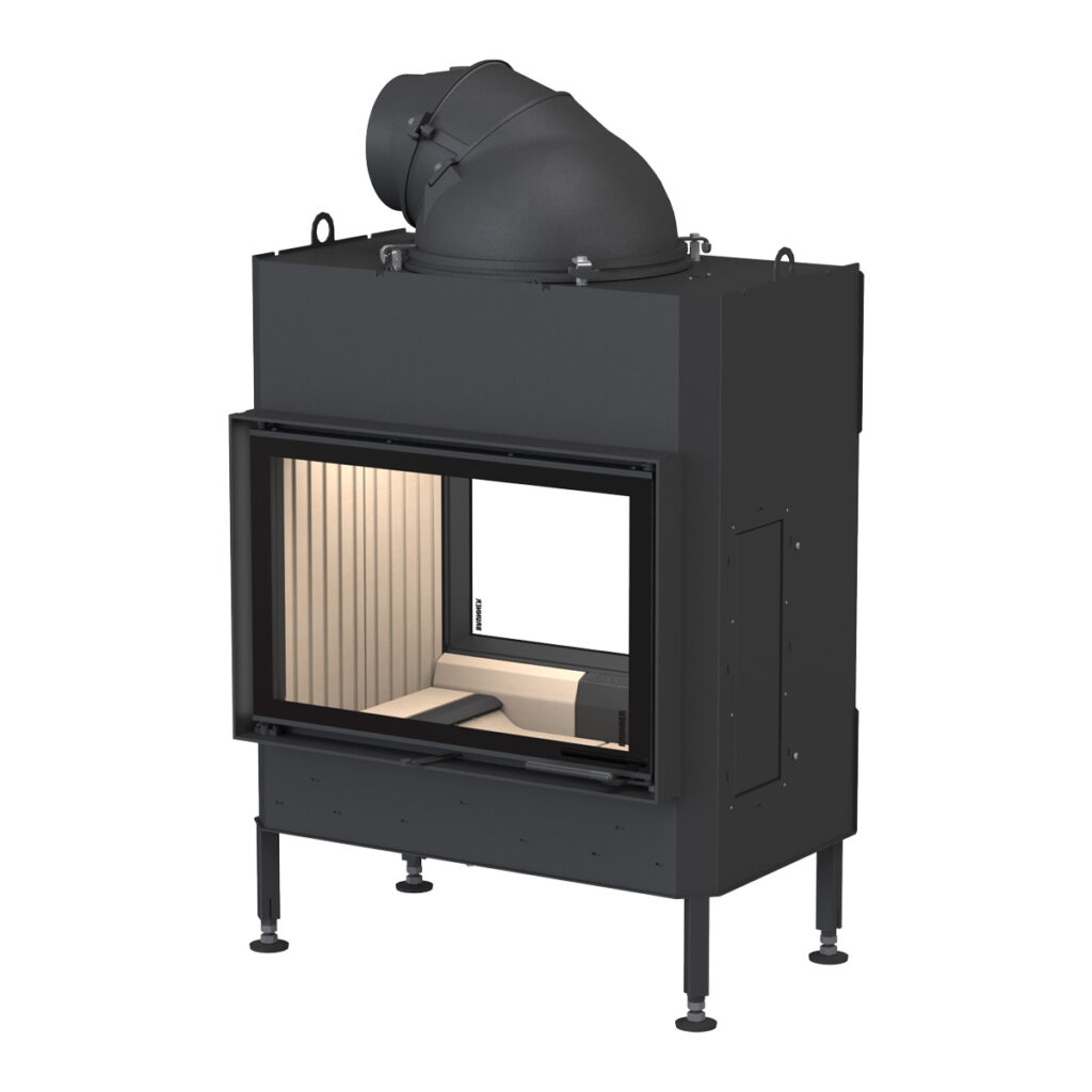 BRUNNER Kamin Tunnel 42-66 vor weißer Wand