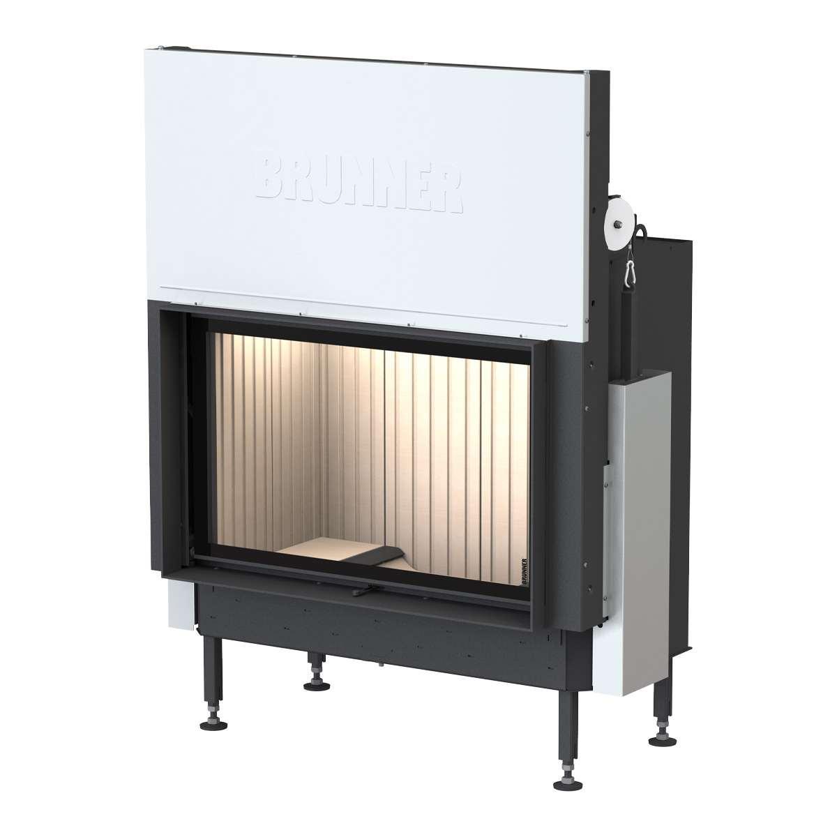 BRUNNER Kamin flach BKH-50-82 vor weißer Wand