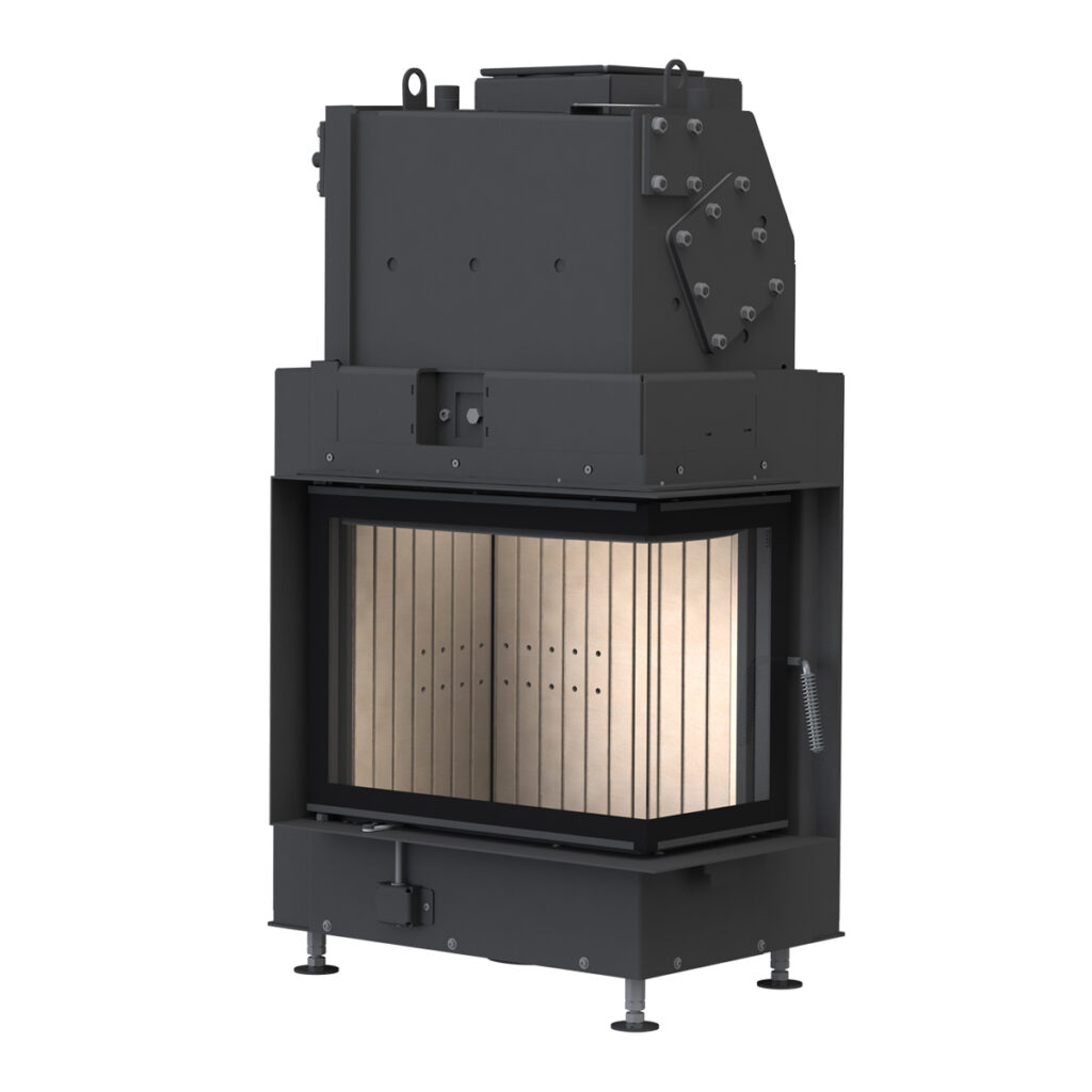 Rendering Kamin wasserführend 42-57-30 Eck