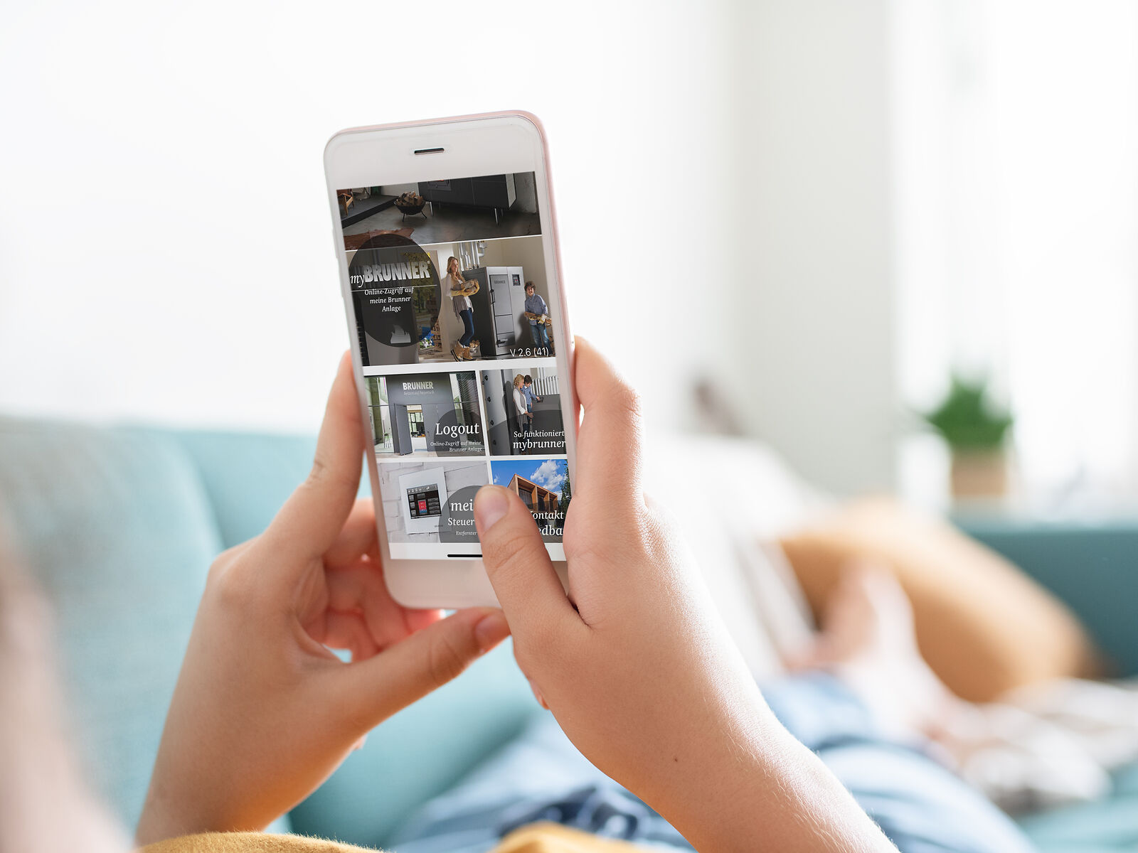 Startseite myBRUNNER-App auf Smartphone