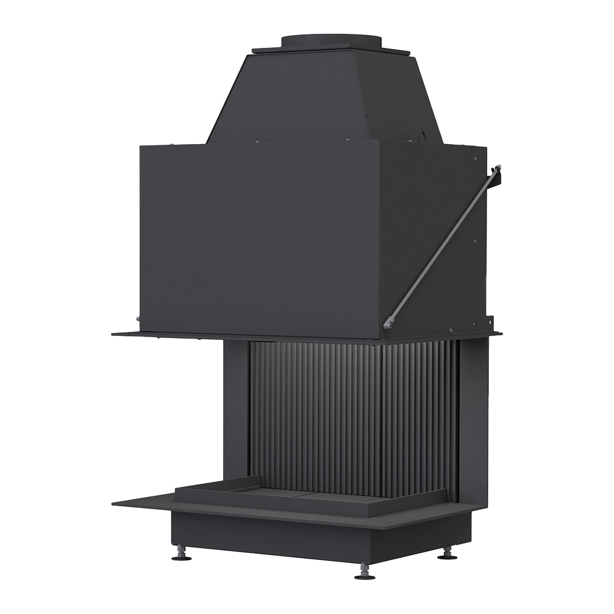 Rendering Heizeinsatz offener Kamin Urfeuer 50-44-66-44 Panorama