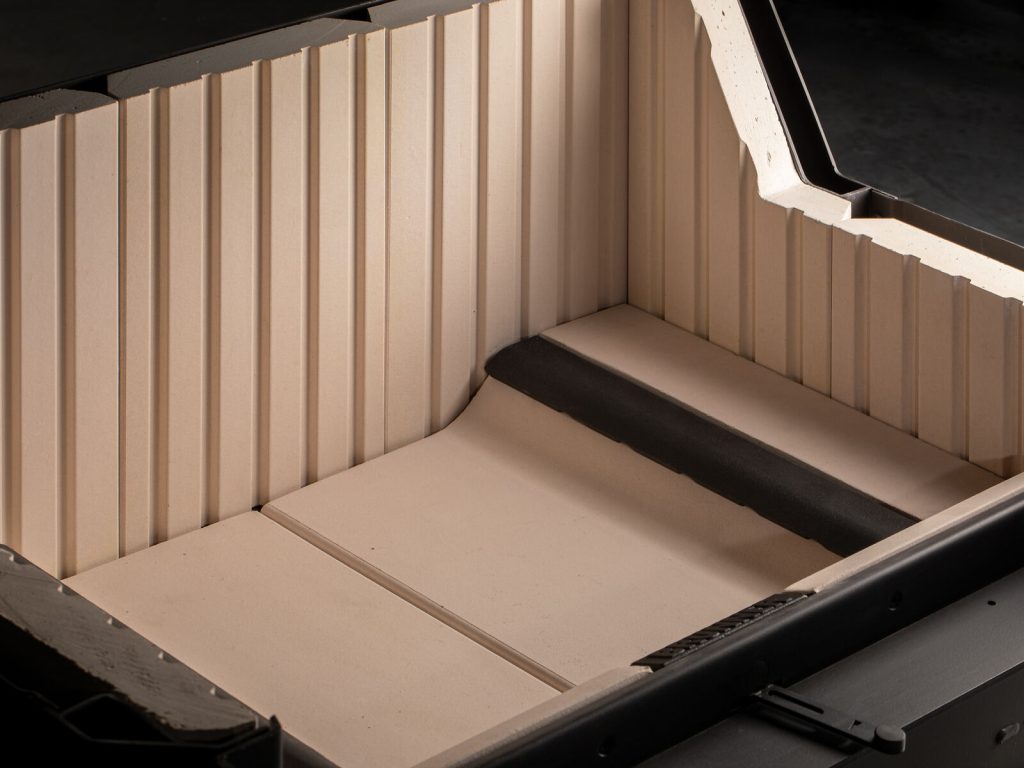 Detailfoto der Muldenfeuerung der BKH green Kamine