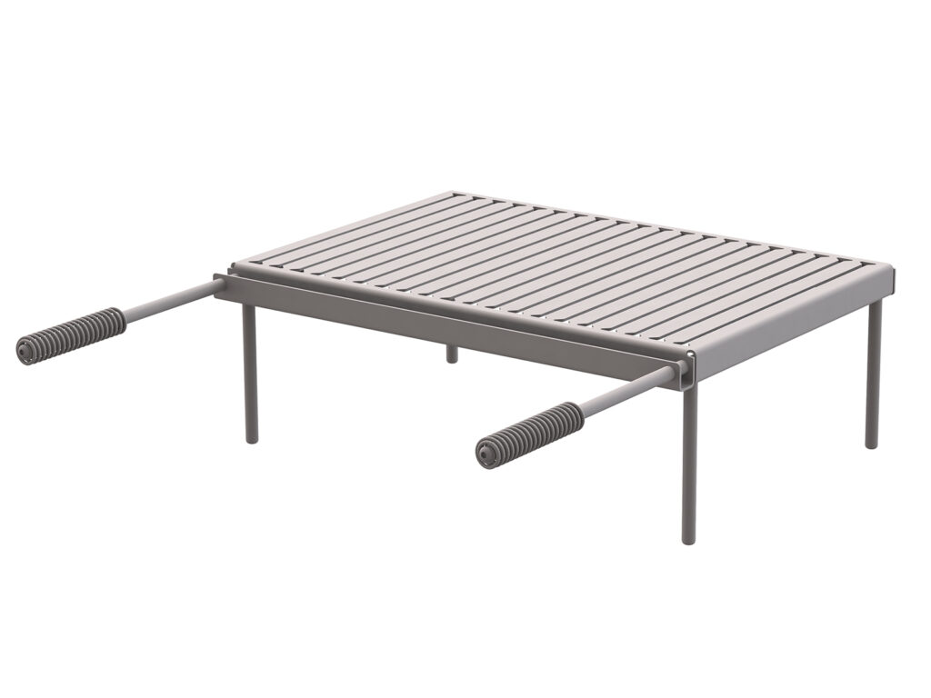 Feuergrill vor weißem Hintergrund