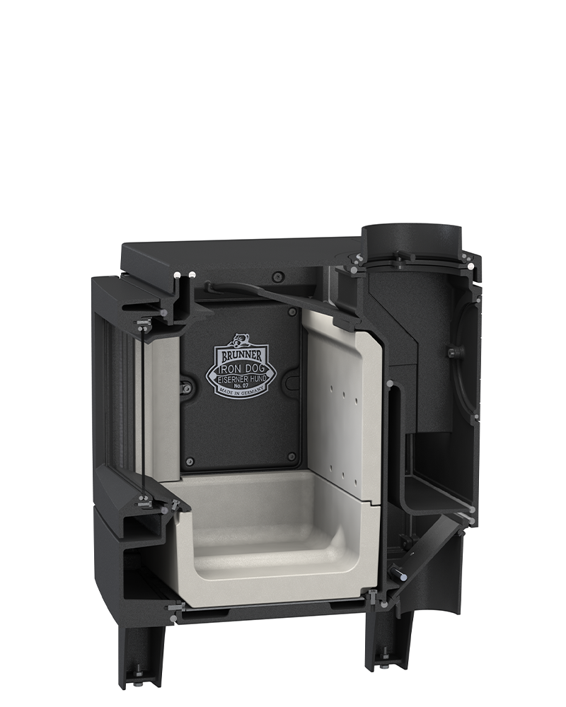 Kaminofen Iron Dog Nr. 07 Schnittbild